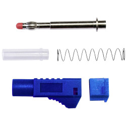 Mueller BU-3261410-6 Stackable 4mm Banana Plug Blue Retractable Sheath