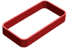 Enclosure ring, TPU, (L x W x H) 90 x 46 x 13 mm, red, RWK-3.39