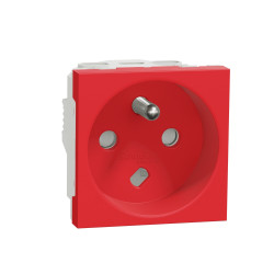 Gniazdo 16A Gniazdo 250 V 2P+E Schneider Electric Czerwony Montaż wpuszczany IP3X