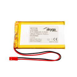 Akumulator Li-Po 3,7V/2500mAh z konektorem - Akyga AKY0156