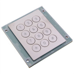 VR0121L0B12S 12-Key Blue illuminated Stainless Steel Keypad APEM