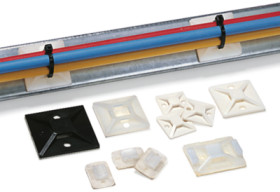 Mounting base, PA, black, self-adhesive, (L x W x H) 28 x 28 x 4.7 mm, 151-28430