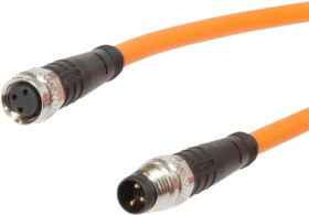 VK50RF74 Kabel połączeniowy, 5 m, gniazdo M8 3-stykowe proste, wtyk M8 3-stykowy prosty, PUR (poliuretan)