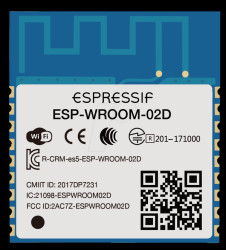 ESP-WROOM-02D(M1102H1600PH3Q0) WIFI SMD module, ESP8266EX, 2 MB SPI, 3.3 V, 18 x 20 x 3.2 mm