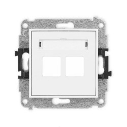 ICON Mechanizm gniazda multimedialnego podwójnego bez modułu (standard Keystone) biały IGM-2P