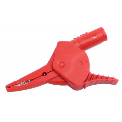 Krokodyl, gn.4mm, 20A, 600V, CAT IV, czerwony