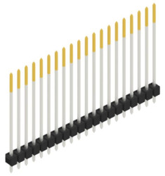 Pin header, 20 pole, pitch 2.54 mm, straight, black, 10049021