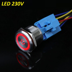 Przełącznik hermetyczny bistabilny 22 mm ( czerwony ) LED 230V