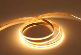 UQS-COB-12W-WW2K7-24V-50m Profesjonalna taśma LED COB 12W 24V, biała ciepła 2700K, IP20, 50m