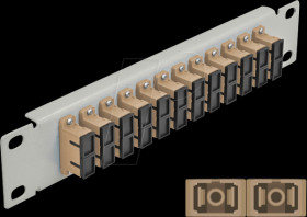 66793 10" Fiber Optic Patch Panel 12 Port SC Duplex beige 1U grey
