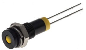 Lampka kontrolna do montażu panelowego 2V dc, Żółta 6mm LED RS PRO