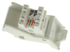 Gniazdo modułowe naścienne, Cat6, RJ45, UTP, Kątowy, Biały