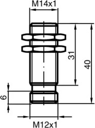 Inductive sensor, 2 wire, flush mounting, flush, 1 Form B (N/C), 70133256