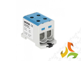 Złączka szynowa AL/CU 6-95 mm2 niebieska gwintowa rozgałęźna TS 35 1 tor 4 otwory zaciskowe 89734003 SIMET