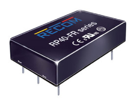 Przetwornica DC-DC, 40W, Uwe 43 → 160 V DC, Uwy 12V dc, Iwy 3.33A Tak, Recom Nie