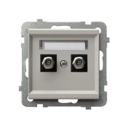 SONATA Gniazdo antenowe typu F podwójne kaszmir GPA-2RF/m/82