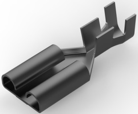 Uninsulated flat plug sleeve, 9.53 x 1.22 mm, 4.0 to 5.2 mm², AWG 11 to 10, brass, tin-plated, 151667-2