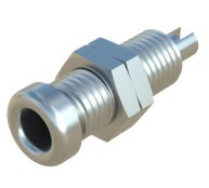 BU 10 Gniazdo nieizolowane 4mm, mont.M6, przyłącze przykręcane, Hirschmann, BU10, 930147000, 930147-000, jak RC153, 3110