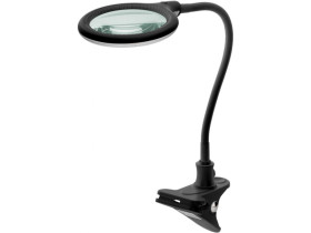 Lampa lupa LED z zaciskiem, 6 W, czarny 480 lm, szklana soczewka...