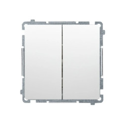 Simon Basic Łącznik schodowy podwójny bez piktogramu (moduł) 10AX, 250V~, zaciski śrubowe biały BMW6/2.01/X/11