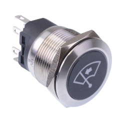 Windscreen Wiper Left' Red LED Momentary 22mm Vandal Push Button Switch SPDT 12V