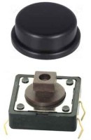 MSDT73KPL-C Mikroprzełącznik o rozmiarze 12 x 12 mm, wysokość całkowita=7.3 mm (z czarnym przyciskiem)