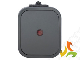 B2 IP54 Wyłącznik pojedynczy podświetlany n/t 10A 250V WNT-1B2/S szary ABEX