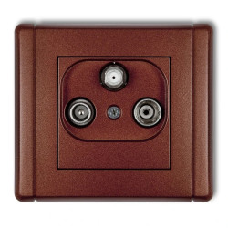 FLEXI Gniazdo antenowe RTV-SAT końcowe multimedialne (Internet) brązowy metalik 9FGM