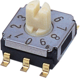 Encoding rotary switch, 10 pole, BCD, straight, 100 mA/5 VDC, SA-7110B
