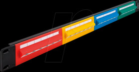 66880 Patchpanel, 19", 24-Port, Cat.5e, 1 U, colored