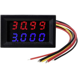 TRU COMPONENTS TC-AMVL4D-RED/BLUE Digital rack-mount meter Red/Blue Display