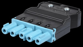 92.953.4453.0 Socket - 5-pin, blue, screw connection
