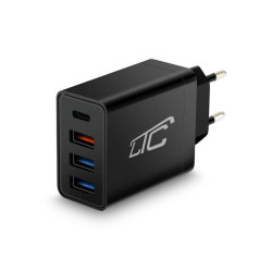 Ładowarka sieciowa 3xUSB LTC 36W Czarna LXQC20, 36W+20W PD+QC 3.0