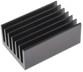 Extruded heatsink, (L x W x H) 70 x 66 x 40 mm, 2.9 to 1 K/W, black anodized, 10093088