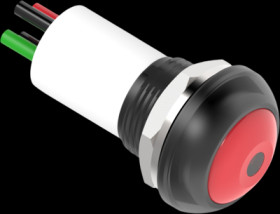 Pushbutton, 1 pole, red, illuminated  (red), 0.12 A/125 VAC, 0.2 A/50 VDC, 13.6 mm, IP68, 2329388-7