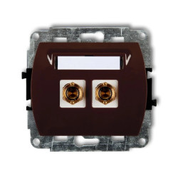 TREND Gniazdo głośnikowe pojedyncze (typu banan - czerwony i czarny, pozłacany, 4 mm2, do lutowania) brązowy 4GG-3