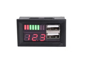 WSKAŹNIK NAŁADOWANIA AKUMULATORA + 2 GNIAZDA USB NA PANEL