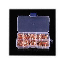 Zestaw konektorów oczkowych 60 szt. miedziane nieizolowane