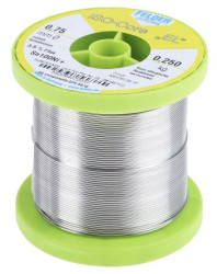 Lut bez ołowiu średnica 0.75mm Felder Lottechnik 0% Pb temp. topnienia 227°C 250g 0.7% Cu 99.3% Zn