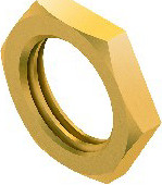Hexagon nut, M10x1, W 13 mm, H 2.5 mm, brass, 347
