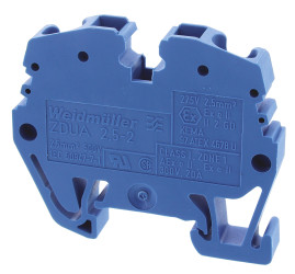 Kostka zaciskowa na szynie DIN Weidmuller poziomy: Pojedynczy 26 → 12AWG ZDUA 30A 500 V