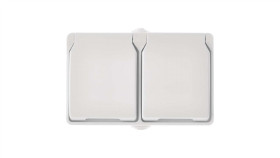 Gniazdo Podwójne Ip44 Białe Emos A1397.3