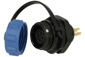 Gniazdo; SP1112/S4-C-FO; 4 tory; lutowany; 1,0mm2; 4-6,5mm; SP11; na panel; IP68; 3A; 125V; Weipu; RoHS; SP1112/S4-C