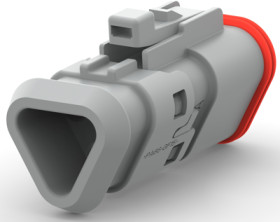 Socket, 3 pole, straight, 2 rows, gray, 2-2303816-2