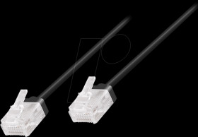 CQ3023U RJ45 cable Cat.6a U/UTP slim 0.5 m black