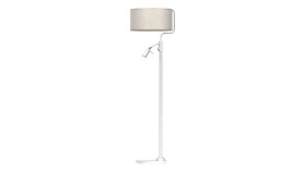 Lampa Podłogowa Lino Biel / Len 1Xe27 + 1X Mini Gu10 Mlp7503 Milagro