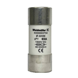 Weidmüller 4000003734 FUSE WSFL 22X58 65A 1K5V GPV Bezpiecznik Zawartość 10 szt.