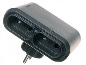 Rozgałęźnik 4GN płaskie, boczne, czarne