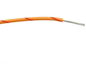 Przewód jednożyłowy linkowy, 0,5 mm², 16/0,2 mm, 20 AWG, PVC, 1 kV AC, Pomarańczowy/Czerwony, dł. 100m, RS PRO