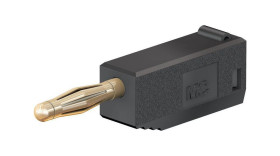 Adapter z wtykiem bananowym Wtyk Połączenie lutowane Czarny 10A Staubli rozmiar 2mm